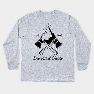 survival camping Kids Long Sleeve T-Shirt